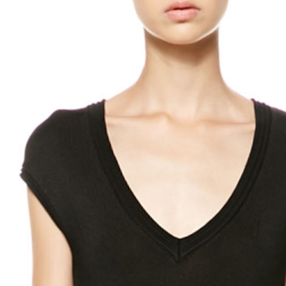 Ralph Lauren Black Lamb Leather-Fringe Silk Knit Sheath Dress - Picture 5 of 16